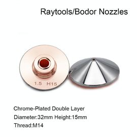 Bộ phận cắt laser CE Vòi Raytools Vòi đơn / đôi Dia.28mm H15 M11 Calibre 0.8-4.0mm