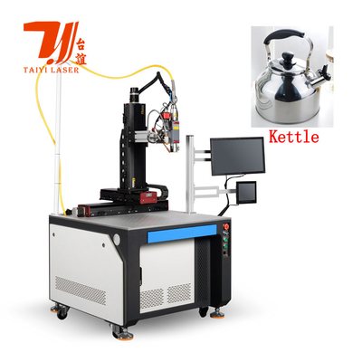 Quảng cáo hội chợ Canton 3000W 6000W Máy hàn laser tự động cho nồi nước uống Spout Teapot Body Teapot Base Welding