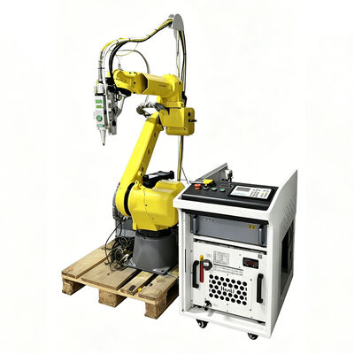 Máy cắt laser robot FANUC hiệu quả về chi phí với cánh tay nối 6 trục và laser sợi Raycus / IPG cho chế tạo kim loại tùy chỉnh lô nhỏ