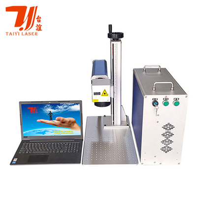 Máy đánh dấu laser sợi kim loại nhỏ di động 30W với máy tính xách tay