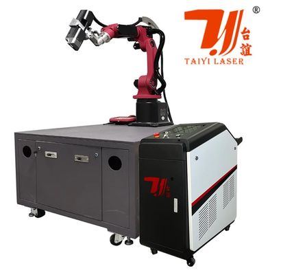 Robot 6 trục Máy làm sạch bằng sợi quang tự động Tẩy sơn dầu rỉ sét